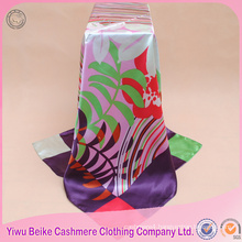 Malaysia new popular digital printing customized satin silk square scarf